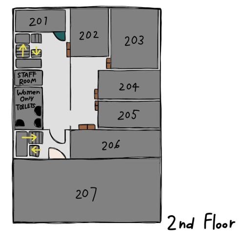a floor plan of a house at Hostel 1889 in Fujiyoshida