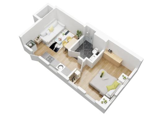 a rendering of a floor plan at Gateway Mews - Serviced Apartments in Kegworth