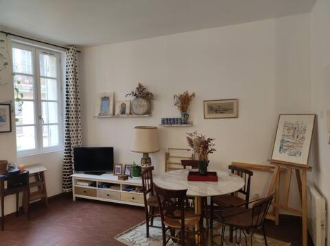 Μια τηλεόραση ή/και κέντρο ψυχαγωγίας στο Charmant appartement Noailles Quartier typique et populaire du centre de Marseille