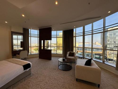 Postel nebo postele na pokoji v ubytování The S Hotel - jeddah - prince sultan street - فندق ذا اس - جده - طريق الامير سلطان