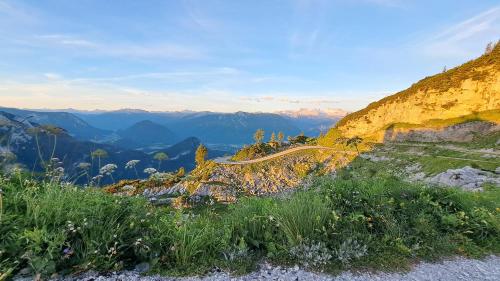 a winding road on the side of a mountain at Ferienhaus Angerer in Obersdorf