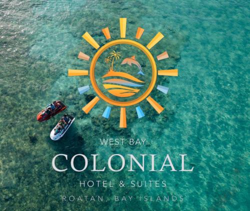 a logo for the west bay hotel and suites on the water at West Bay Colonial in West Bay