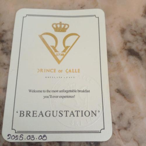 a sign for the prince of calle at Captain's Lounge- By Prince of Galle in Galle