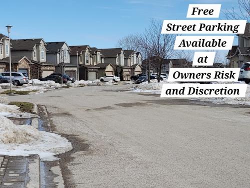 a street parking available at owners risk and direction at Ivory Staycation Suite with Free Street Parking, Shared kitchen and washroom in London