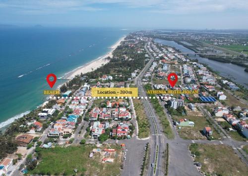 an aerial view of a resort next to the beach at Athenia Hoi An Boutique Hotel & Spa in Hoi An