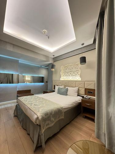 a bedroom with a large bed in a room at Style Star Hotel Cihangir in Istanbul