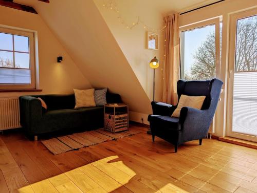 Posezení v ubytování Gemütliche Wohnung an der Nordseeküste in Utgast