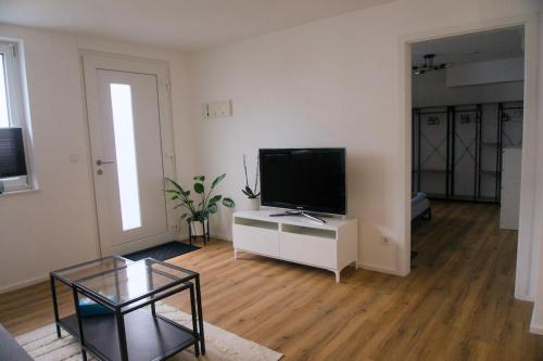 Μια τηλεόραση ή/και κέντρο ψυχαγωγίας στο Modern apartment close Bodensee