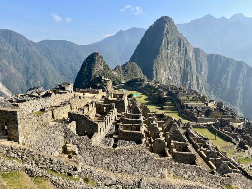 an ancient amphitheater at machu picchu in the mountains at La Maison Samaï in Urubamba