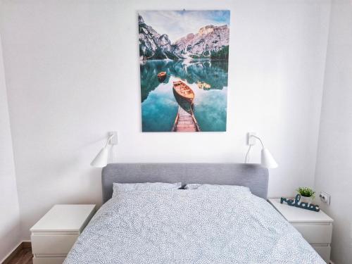 Una cama o camas en una habitación de Apartmani Vlasina Sokobanja