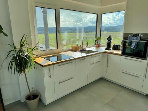 Dapur atau dapur kecil di Penthouse mit Ausblick