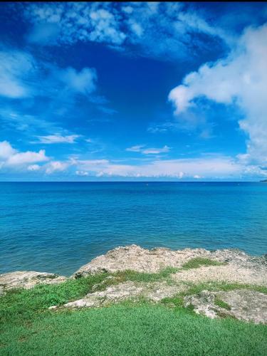 a view of the ocean with a blue sky at Surfer's Paradise Retreat - Gated Community Townhouse for Surfers & Families in Christ Church