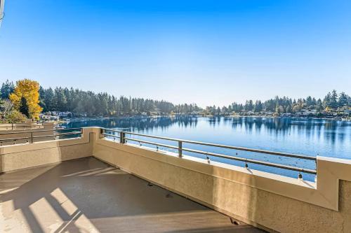 a bridge over a river with a view of the water at Luxe At Louise in Tacoma