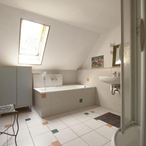 Koupelna v ubytování Landnest