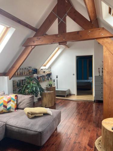 Posezení v ubytování Vakantiewoning centraal in België, veel privacy, prachtig uitzicht, airco