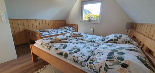 Postel nebo postele na pokoji v ubytování Chatka 6