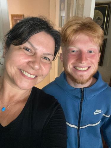 a woman and a man posing for a picture at Blue Spruce Bed and Breakfast Muskoka in Gravenhurst