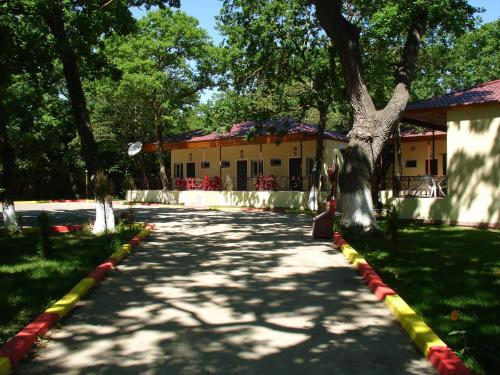 a road in front of a building with a tree at Hotel Bulaq in Turist