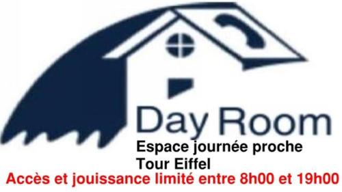 un logo pour une salle de jour dans une maison de jour dans l'établissement Dayroom Espace Paris sans nuitée et Chambre partagée Chatillon nuitée -- Repos journée ou Espace Travail 8-19h Proche Tour Eiffel ou Usage bureau à l'heure en journée -- Nuitée Chatillon Avenue Paris, à Châtillon