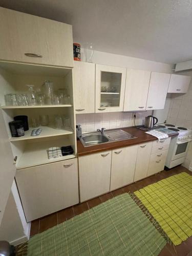 Kuchyň nebo kuchyňský kout v ubytování Ubytování Na Bezděku