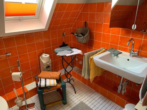 Koupelna v ubytování Ferienwohnung Hügel
