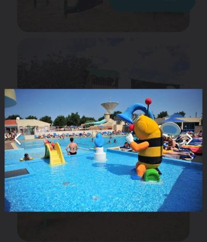- un parc aquatique avec des personnes jouant dans l'eau dans l'établissement Mobile home 6 personnes 1semaine minimum juillet août, à Saint-Hilaire-de-Riez