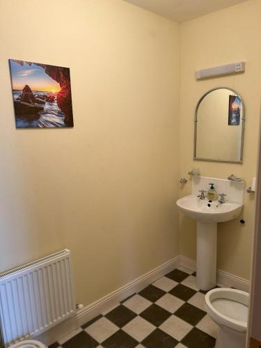 a bathroom with a sink and a toilet at 5 Bank House in Schull