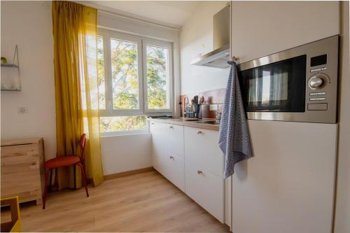 Kuchyň nebo kuchyňský kout v ubytování Le Nid Coloré T2 petit déj' offert
