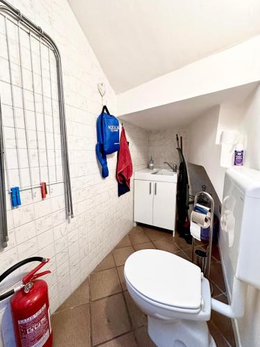 a bathroom with a toilet and a sink at Santa Caterina in Brindisi