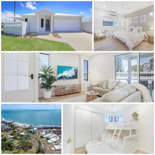 a collage of photos of a house at 2min walk to Esplanade - Perfect Bargara Escape in Bargara
