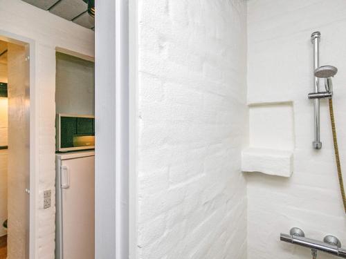 a bathroom with a shower and a sink at 6 person holiday home in Brovst in Brovst