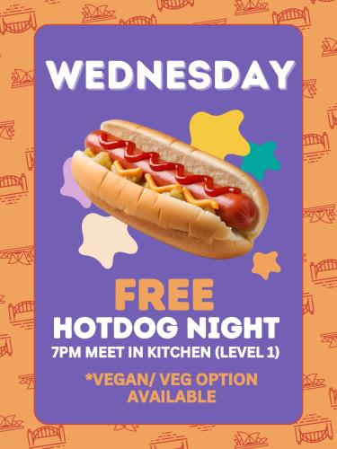 a poster with a hot dog on a bun at Maze Backpackers - Sydney in Sydney