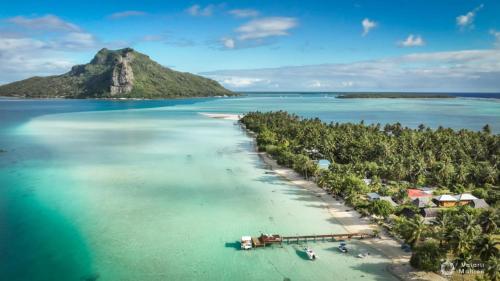 an aerial view of an island in the ocean at Fare ATAROA in Te-Fare-Arii