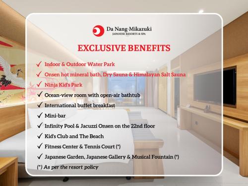 a flyer for an event with a picture of a room at Da Nang - Mikazuki Japanese Resorts & Spa in Da Nang