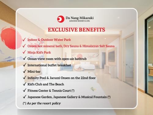 a flyer for an event in a hotel room at Da Nang - Mikazuki Japanese Resorts & Spa in Da Nang