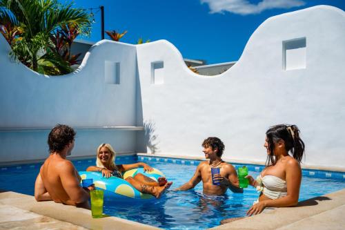 a group of people in the pool at a resort at Casa Anbara Private Pool in Pochote