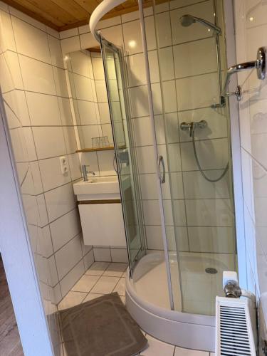 Koupelna v ubytování Gästehaus Posch