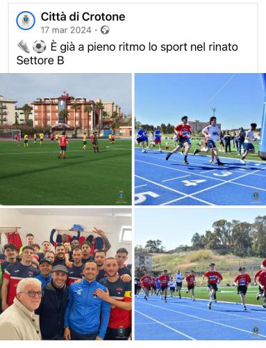 a collage of pictures of a soccer game at B&B Marrelli Crotone in Crotone