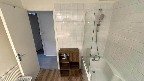une salle de bain avec douche et baignoire dans l'établissement Cozy Center 2 Avenue des États-Unis, à Clermont-Ferrand