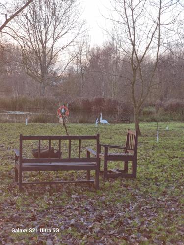 The Fox - Free Fishing, pets welcome - static caravan in Clare, Suffolkにある庭