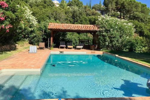 Bazén v ubytování RDC Villa grand jardin, piscine chauffée, jacuzzi nebo v jeho okolí