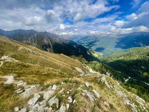 a view from the top of a mountain at Apartment in South Tyrol with a beautiful panoramic view in Verano