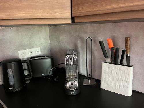 Dapur atau dapur kecil di Studio Serre Chevalier 50 m des pistes GRAND PRE