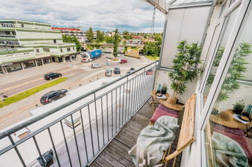 Balkoni atau teres di Central studioappartment in Ski 12 min from Oslo by train