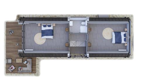 a rendering of a floor plan of a house at Beach villa at the IJsselmeer 8p in Enkhuizen