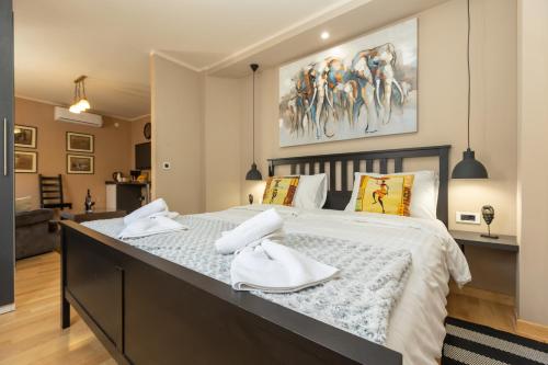 Posteľ alebo postele v izbe v ubytovaní Africa room old Town - Zadar
