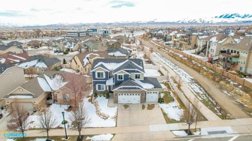 an aerial view of a residential neighborhood with houses at Oquirrh Mountain Haven in South Jordan