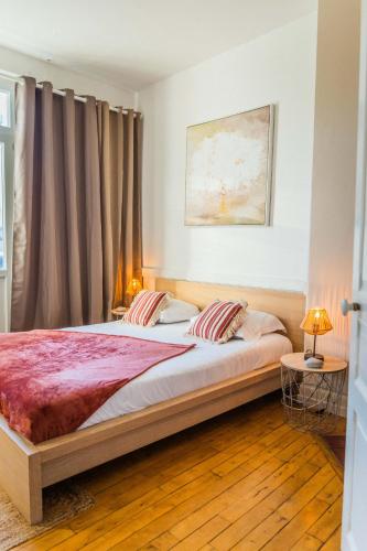 une chambre avec un lit avec deux oreillers dans l'établissement Dalissimo - 1 Chambre, à Brive-la-Gaillarde