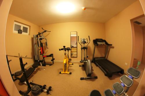 an overhead view of a gym with exercise bikes at Villa Badi in Umag