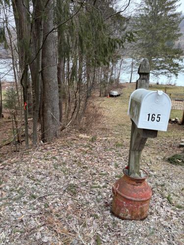 a mail box sitting in the middle of a field at Roscoe Pine House in Roscoe